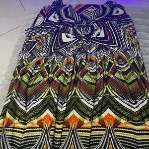 Multicolor Geometric Pattern Dress